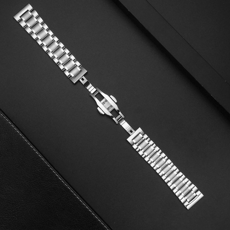 Yunse Luxury Stainless Steel Watch Band Chain 3 Beads Quick Release Watch Strap 20 21mm For Smart Watch Bracelets
