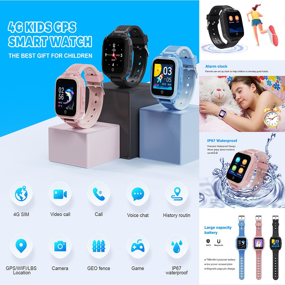 Original factory A11 children mini sim card 4G gps tracker video voice chat games smart watch kids smartwatch A11