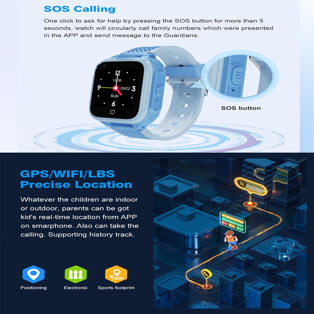 Original factory A11 children mini sim card 4G gps tracker video voice chat games smart watch kids smartwatch A11