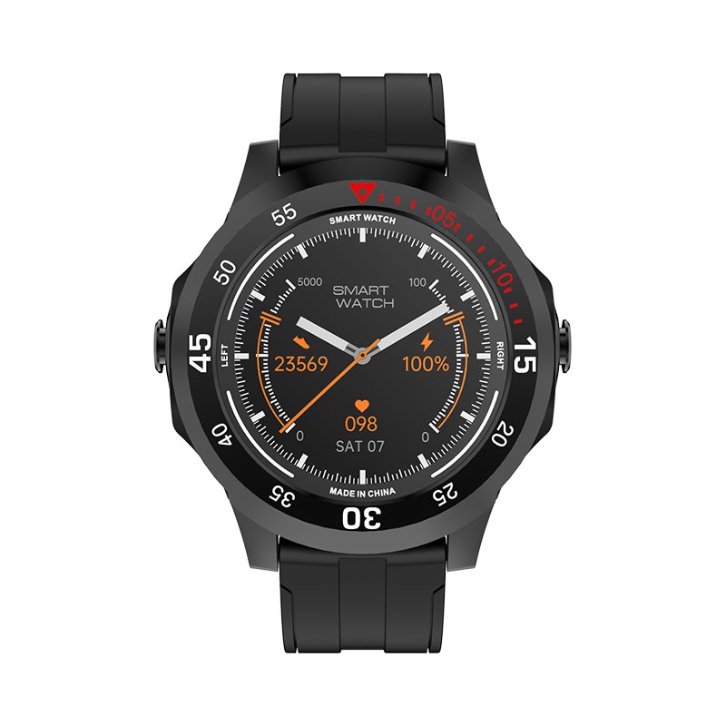 New 2 in 1 Earphone Smart Watch N16, Round Screen Music Control Receive Calls 300mAh Battery Fitness Tracker Watch
