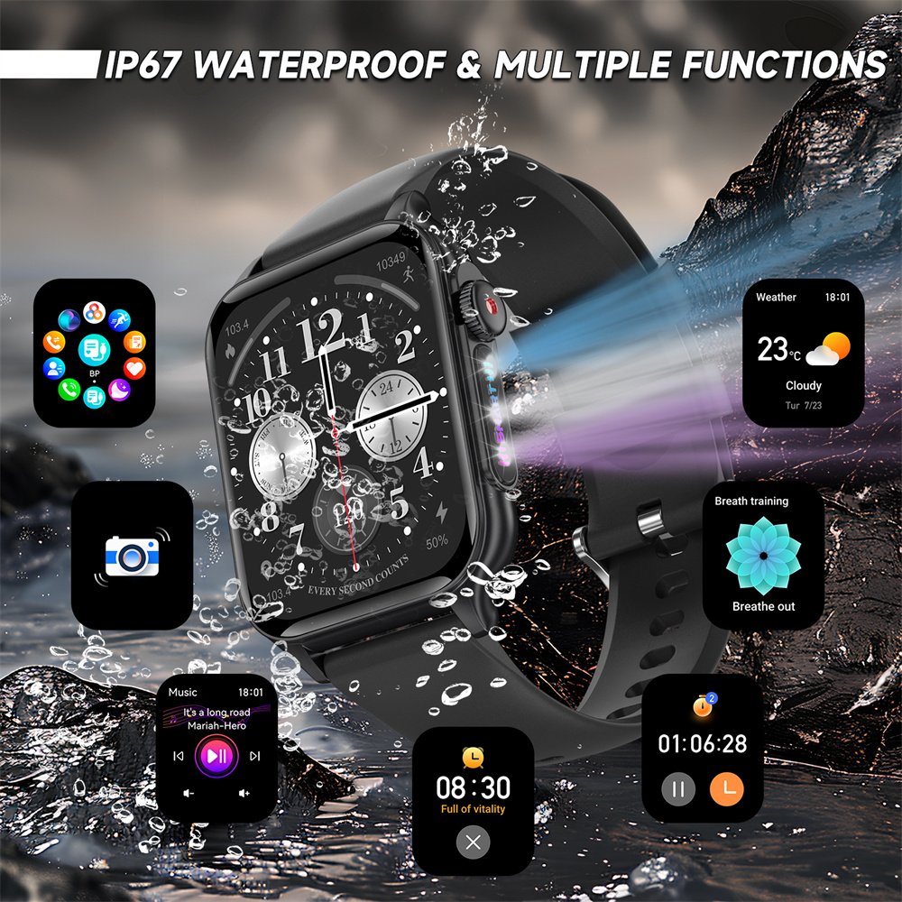 GAOKE P6 smartwatch with fashion breathing Ambient Light smart watch 2024 new design arrival for men women sport fitness tracker