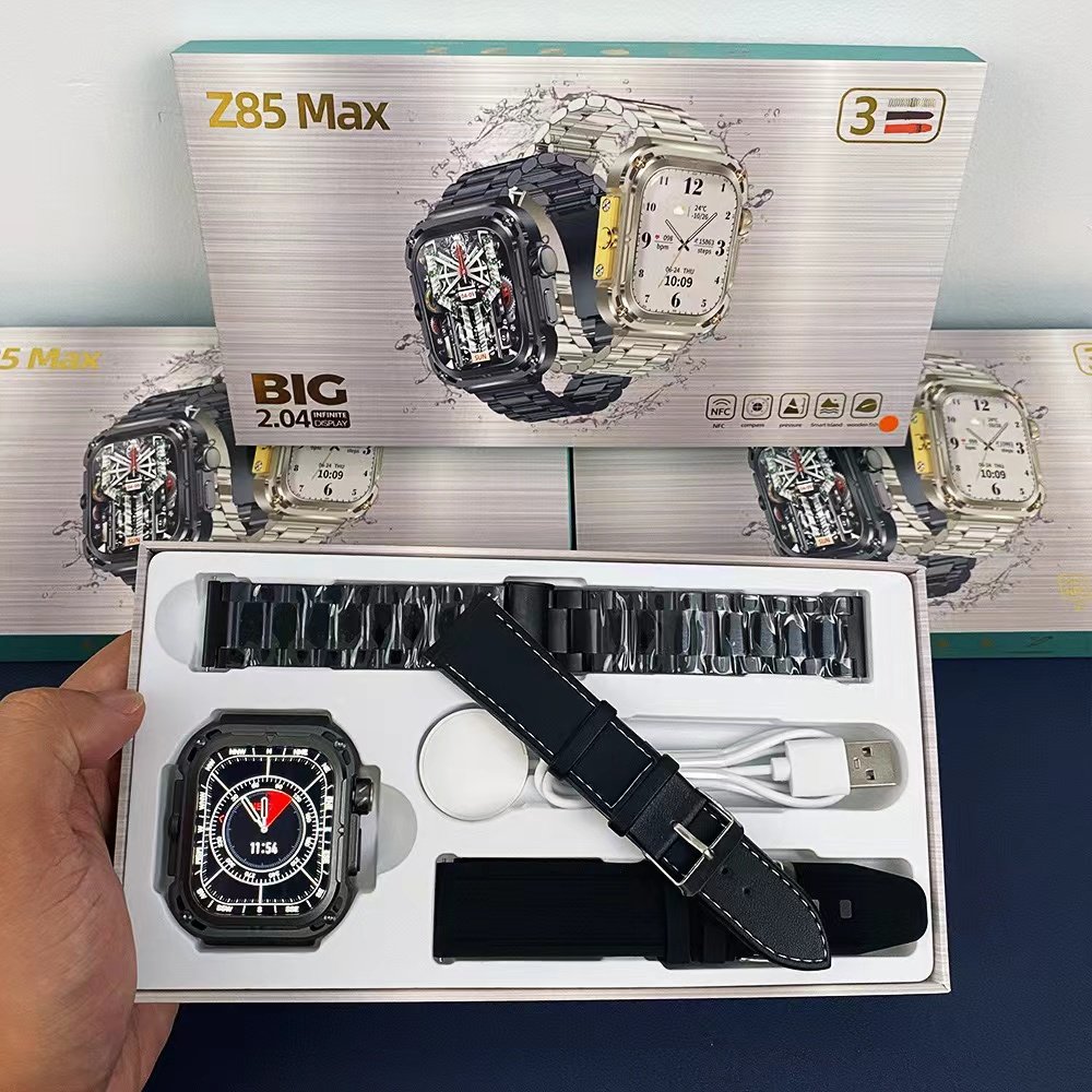 Hot sell Z85 Max Outdoor Smart Watch Men 2.04 Inch NFC/Games/Air Pressure/Gradient Second Hand/Qibla Smartwatch