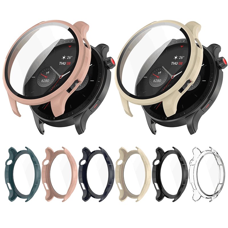 Soft Edge Shell Glass Screen Protector Film Case For Amazfit GTR 4 Smart Watch PC Protective Bumper Cover GTR4 Pro Frame Case