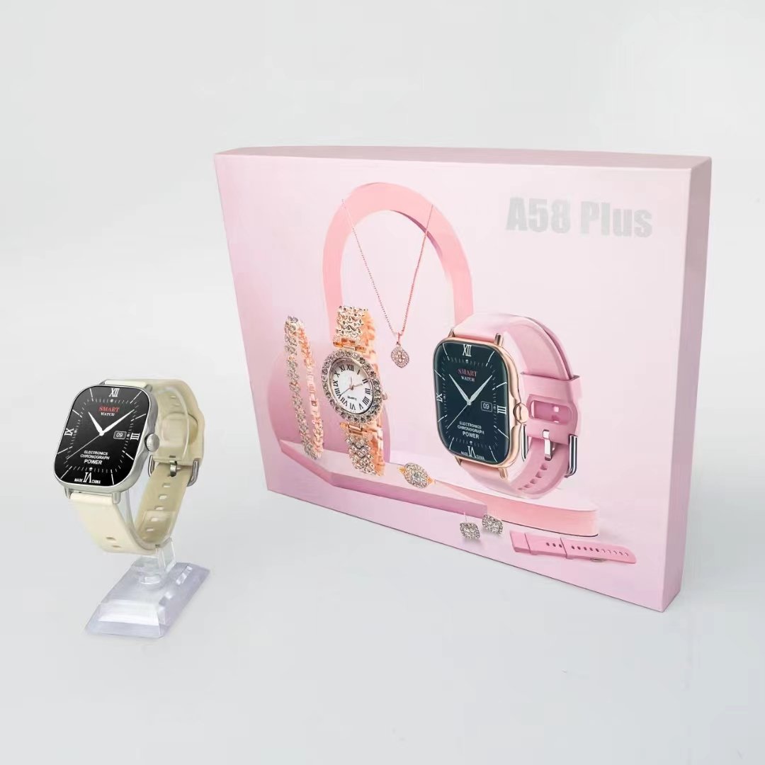 2024 Hot Selling A58 Plus Smartwatch Suit Double Watches Men Smart Bracelet Gold A58plus Sport Fashion Smart Watch for Women