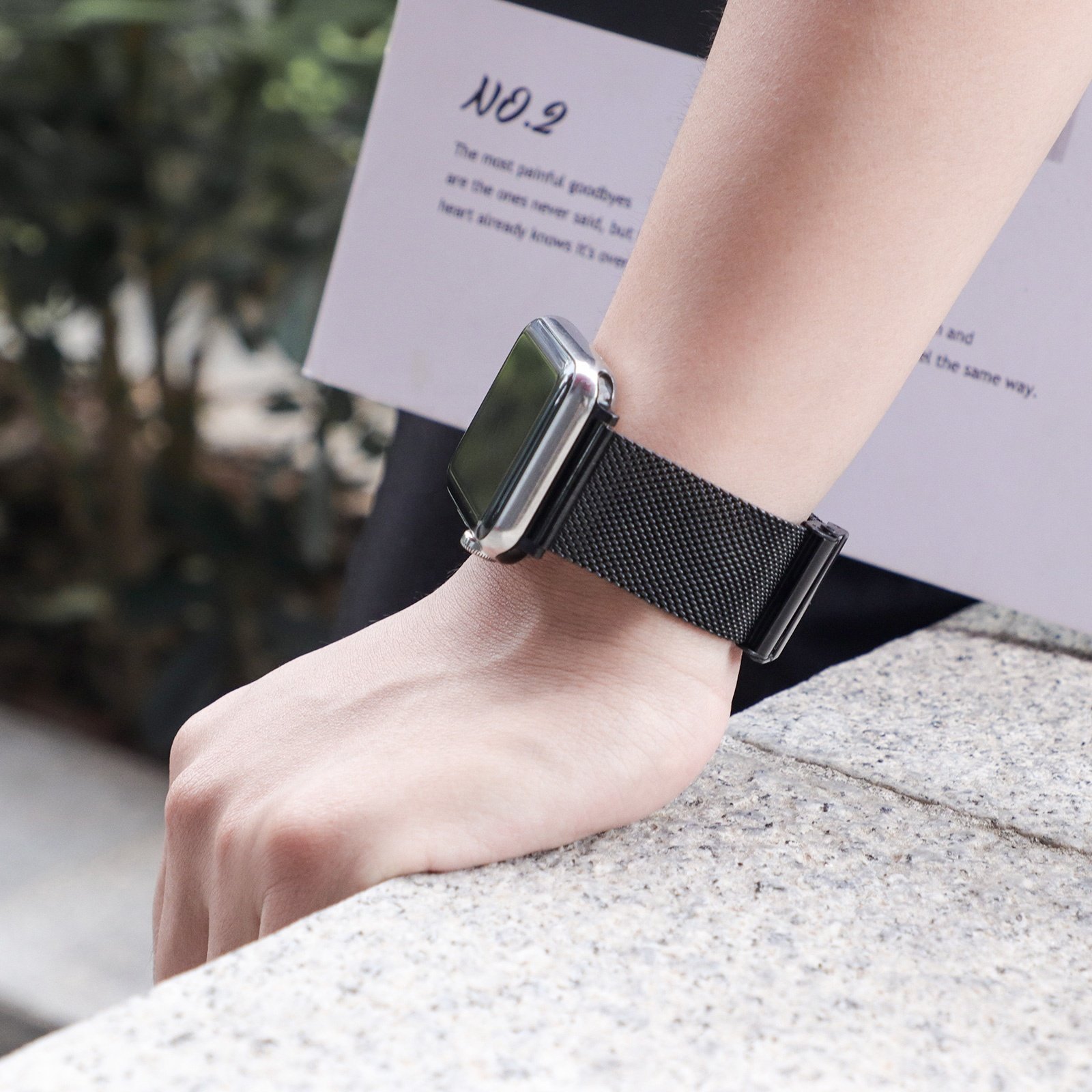 Keepwin Flexible Adjustable Mesh Watch Straps Stainless Steel Smart Watch Band Strap for Apple iWatch 9 8 7 6 5 4 SE Series