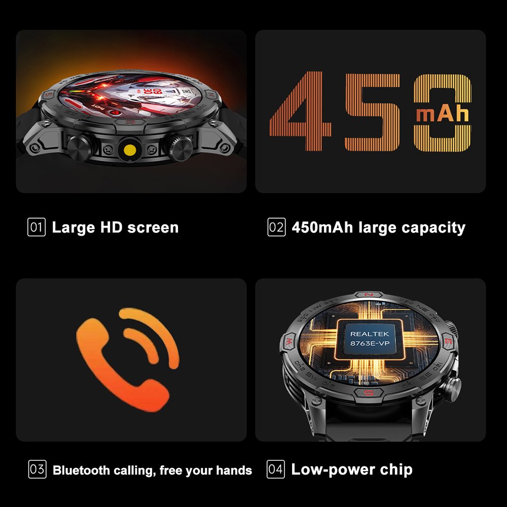 VALDUS 1.43 Inch AMOLED Screen Sedentary Reminder Support AI Voice Assistant Smartwatch IP68 Waterproof VD36 PRO Smart Watch