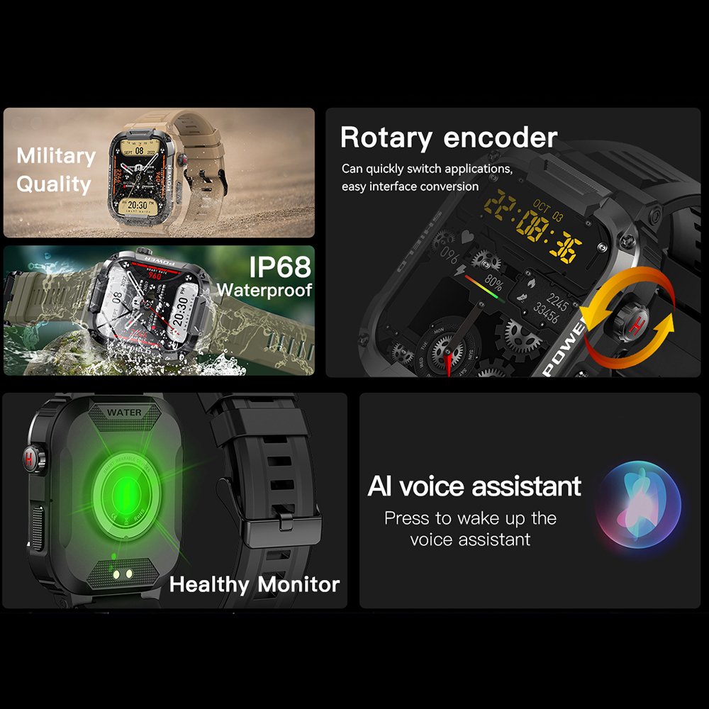 MK66 Three proof Health monitor Smartwatch Heart rate Reloj inteligente Montre intelligente Fitness tracker Smart watch for Men