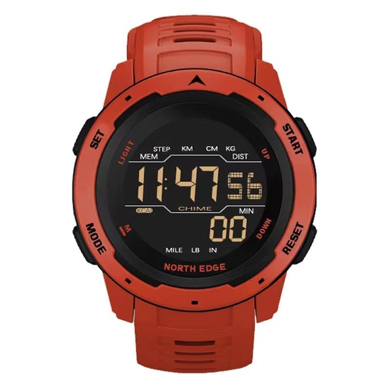 NORTH EDGE Mens Smart Watch Women Sportswatch Dual Time Running Pedometer Countdown Digital Alarm multifunctional sports watch.