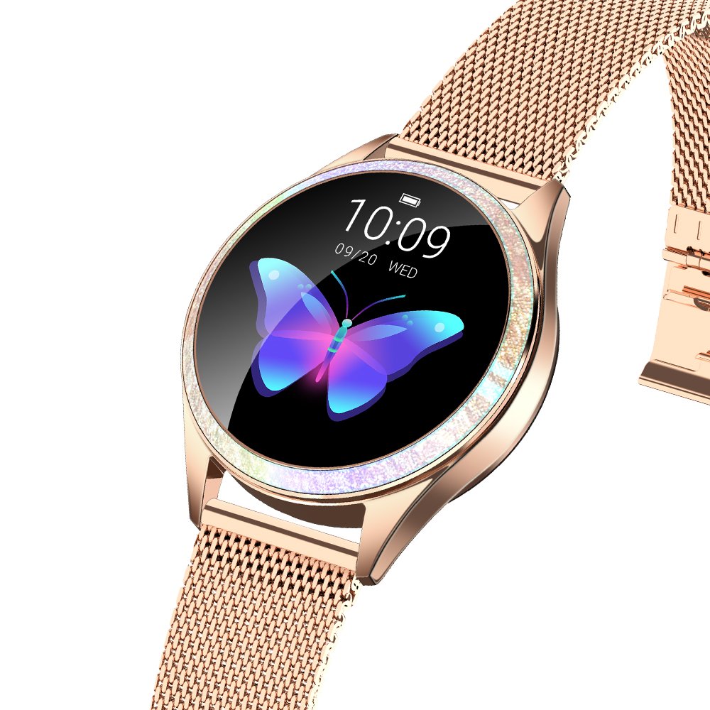 Kingwear kw20 Beautiful Modern Design Stainless Steel Ladies Heart Rate Blood Oxygen Monitoring Smart Watch OEM & ODM