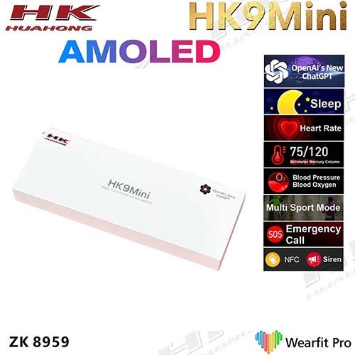 New arrivals reloj smart watch HK9mini 1.75inch 41mm Chat GPT BT call blood pressure watch 9 fitness tracker HK9 mini smartwatch