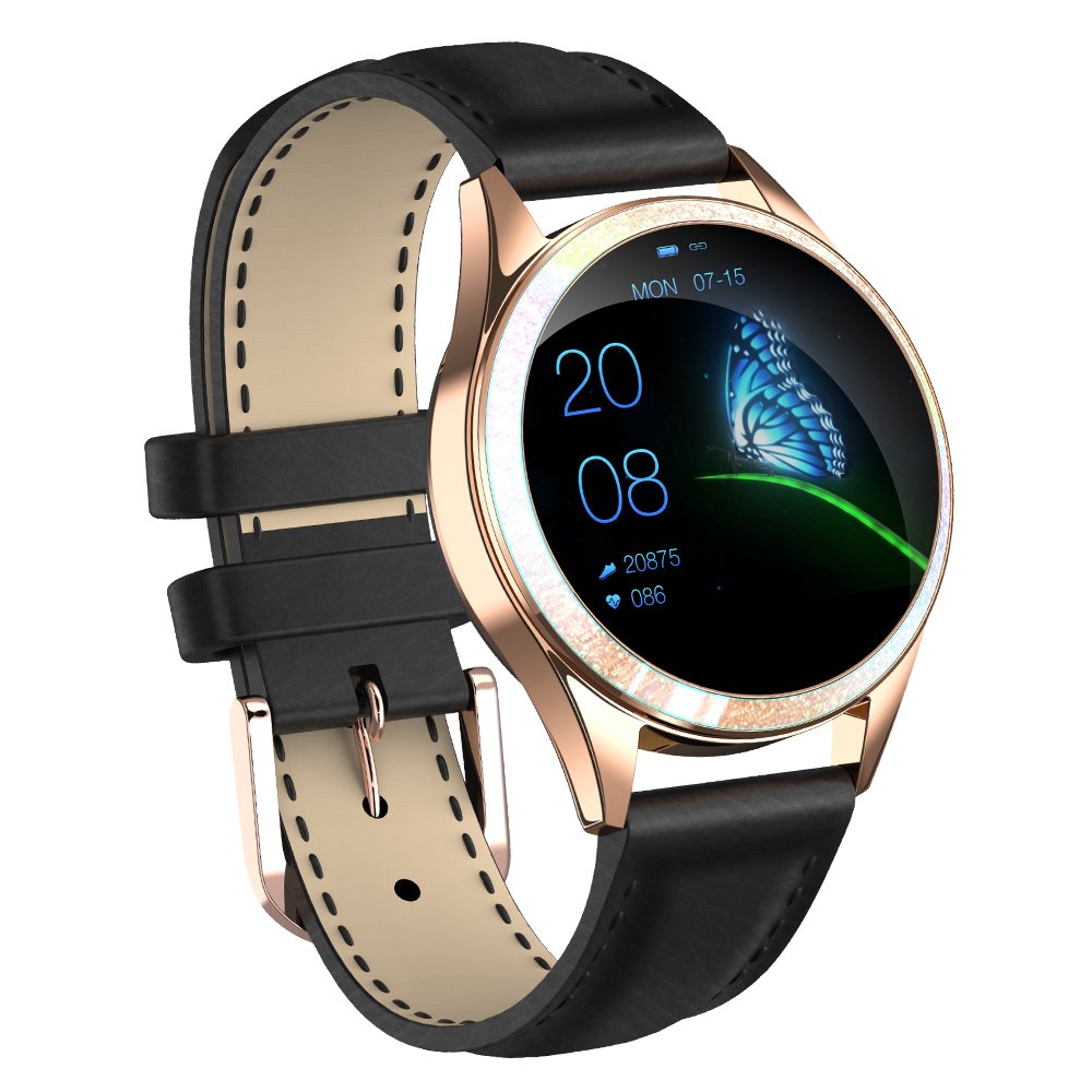 Kingwear kw20 Fashion Luxury Lady Girls Smart watches 24 Hours Heart Rate Blood Pressure Monitor Menstruation Reminde