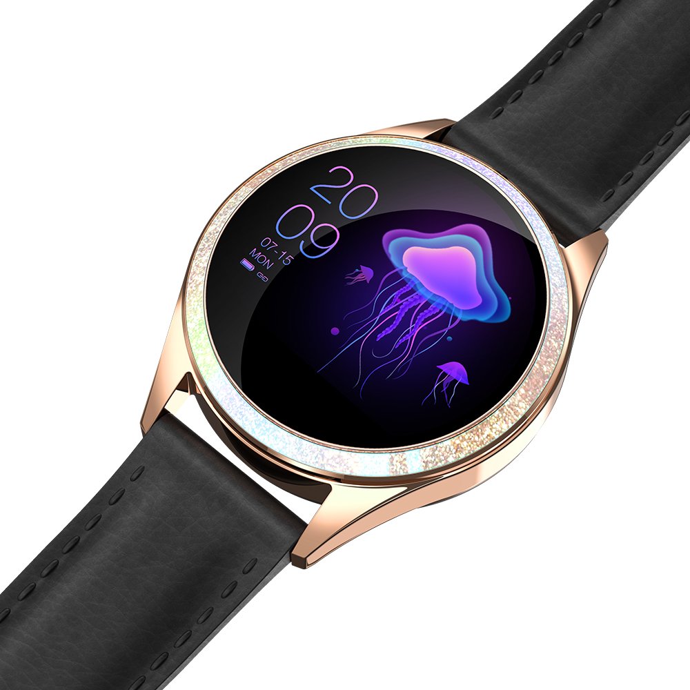 Kingwear kw20 Fashion Luxury Lady Girls Smart watches 24 Hours Heart Rate Blood Pressure Monitor Menstruation Reminde
