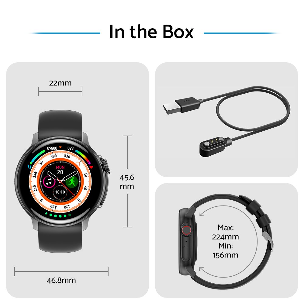 2024 IP67 Waterproof Heart Rate Sports Fitness Bracelet IOS Android BT Phone Call Smart Watch With Wireless Magnetic Charging