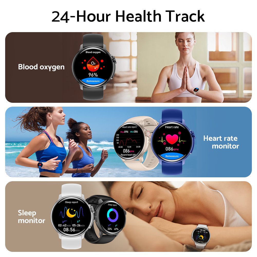 2024 IP67 Waterproof Heart Rate Sports Fitness Bracelet IOS Android BT Phone Call Smart Watch With Wireless Magnetic Charging