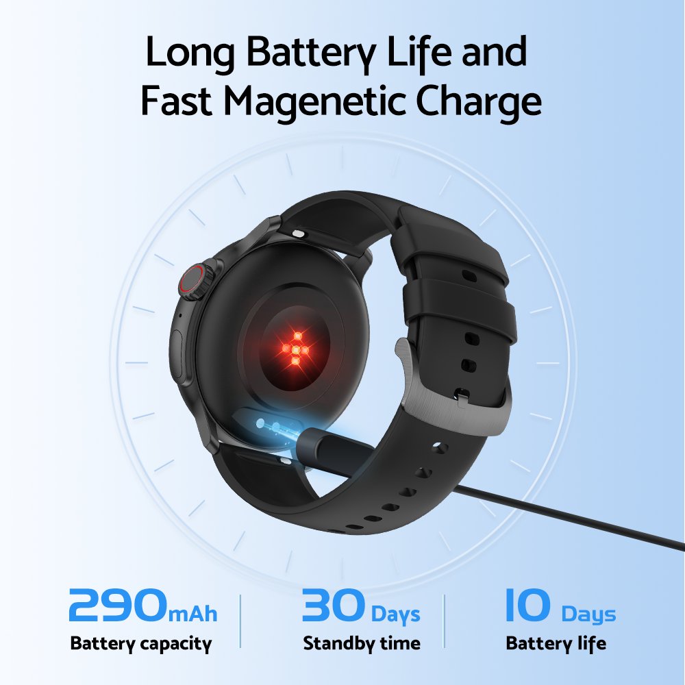 2024 IP67 Waterproof Heart Rate Sports Fitness Bracelet IOS Android BT Phone Call Smart Watch With Wireless Magnetic Charging