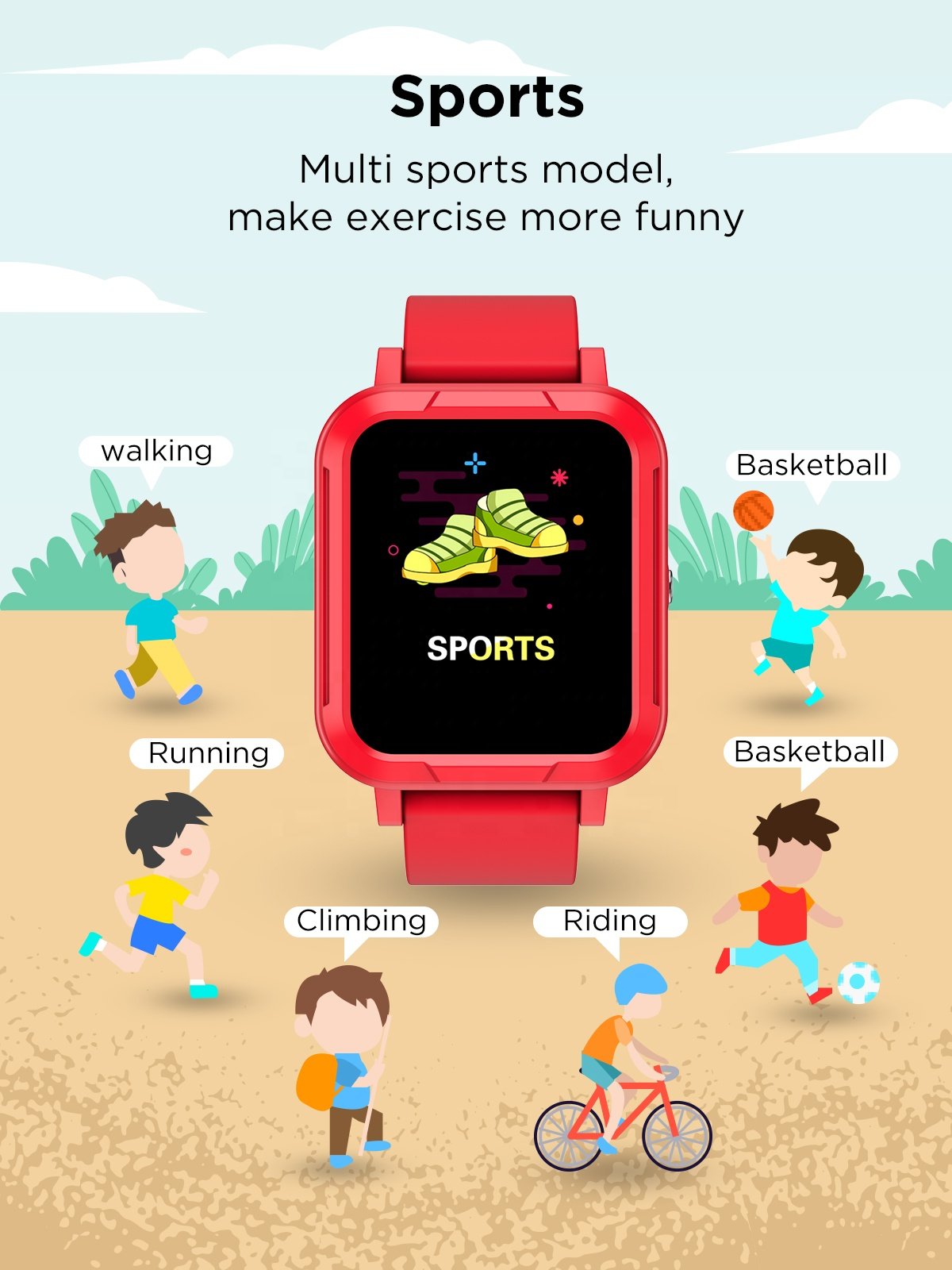 Manufacture XA08 Kids Smart Bracelets Watches 14 Health Tracker Fitness Wristband Magnet Charging Smart Watches For Boys Girls