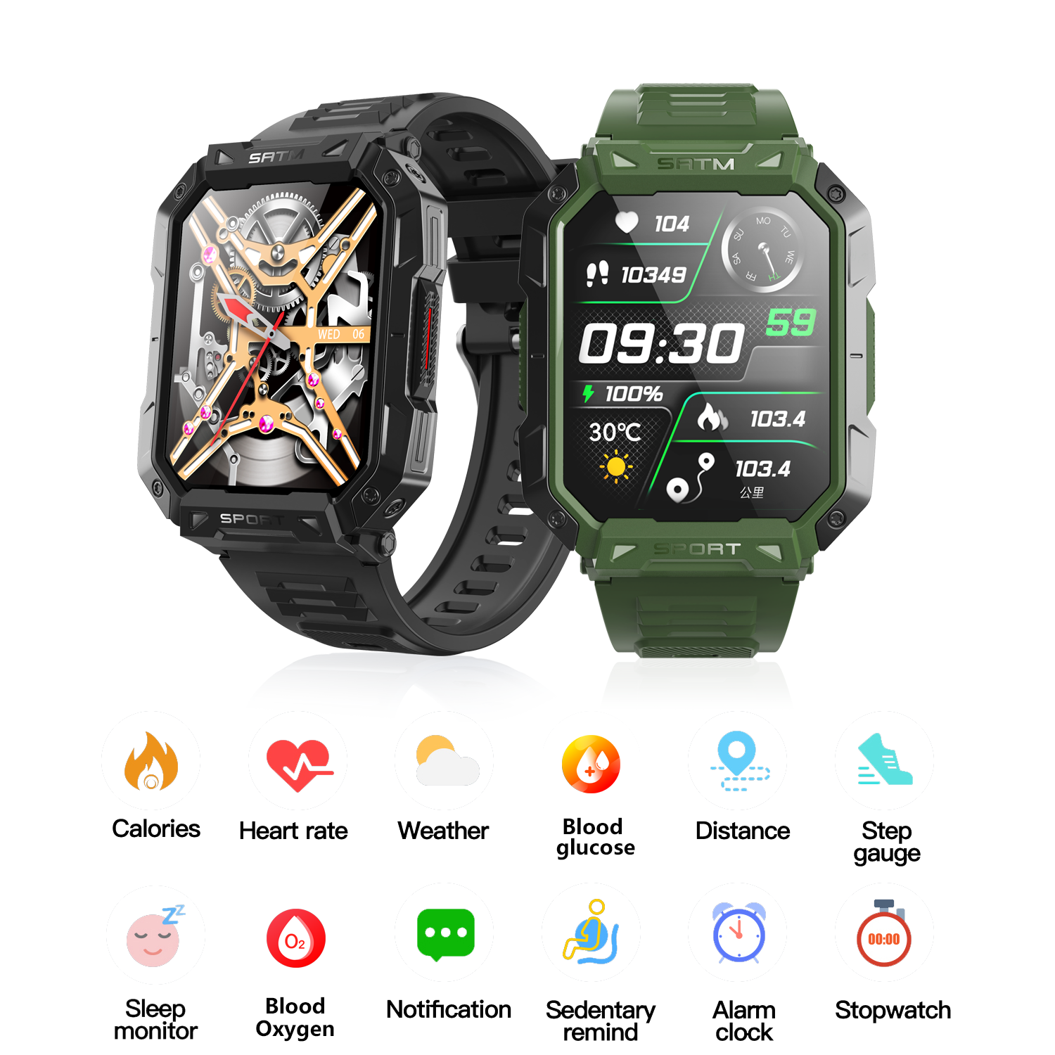 2023 F307 JL7013A + plug-in 128M FLASH 150 sports modes multifunctional 2.1-inch HD screen BT Smart Talk Watch