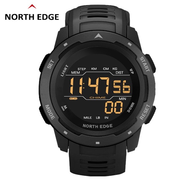 NORTH EDGE MARS Best-selling Men's Sports Watches Dual Time Pedometer Alarm Clock Digital Watch Fashion Smart Watch