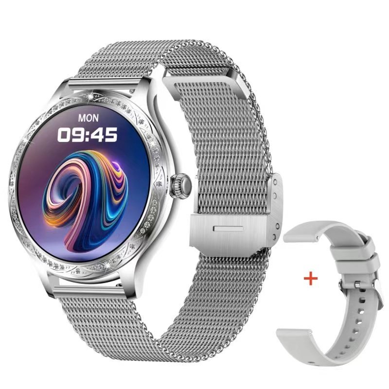 2024 AK60 Smart Watch with Diamond 1.27inch BT Call IP67 Waterproof Women's Health Heart Rate Blood Pressure Reloj Smartwatch