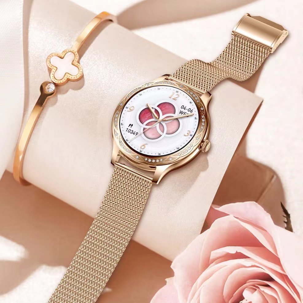 2024 AK60 Smart Watch with Diamond 1.27inch BT Call IP67 Waterproof Women's Health Heart Rate Blood Pressure Reloj Smartwatch