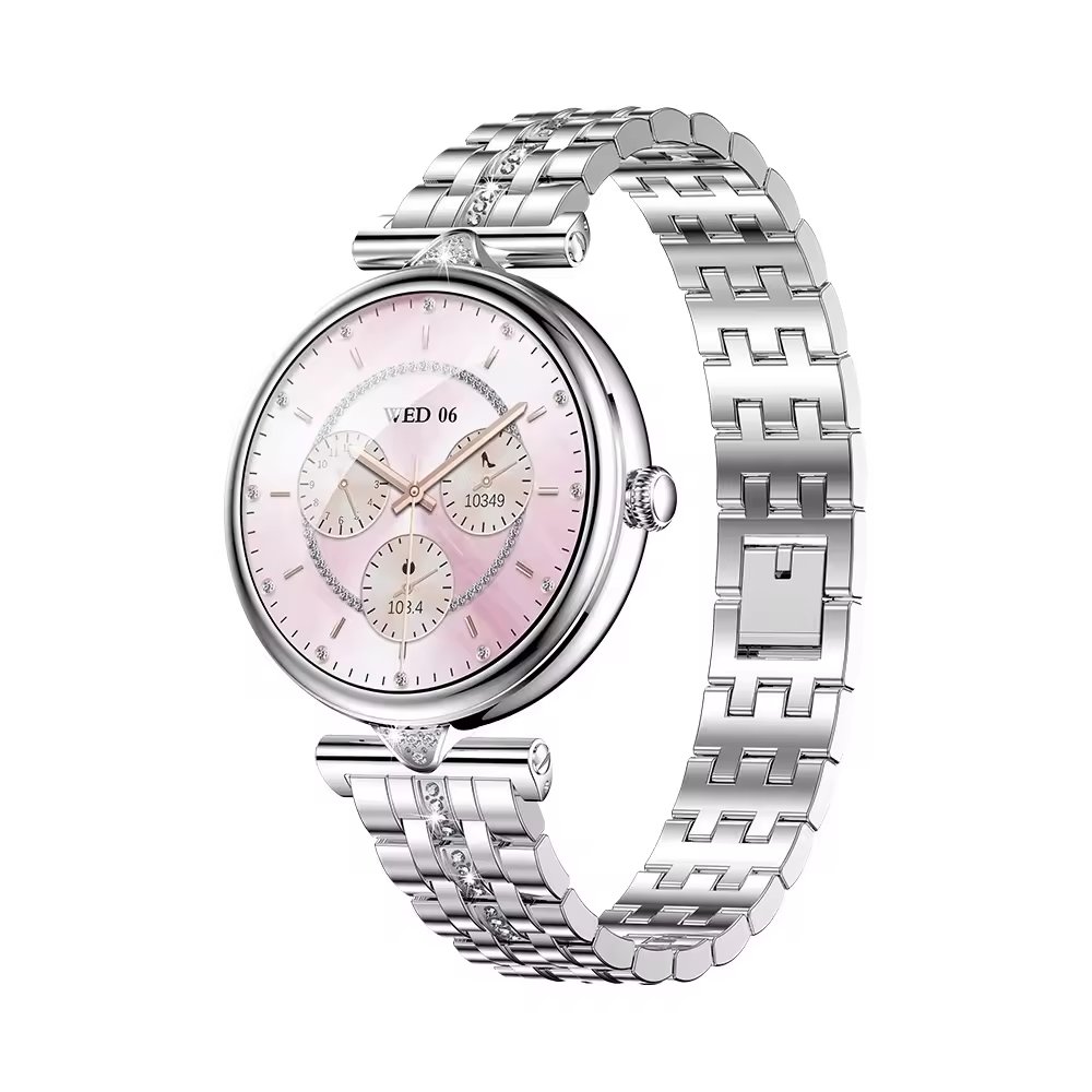 Fashion Luxury AK73 Lady Gold Steel Smart Watch 1.28inch BT Call Women IP68 Waterproof inteligente Smartwatch