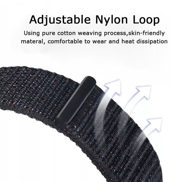 Nylon Fabric Loop Sport Band For Apple Watch Ultra 49mm Breathable Nylon Loop Watch Strap For Iwatch Series 9 8 7 SE 44mm 45mm
