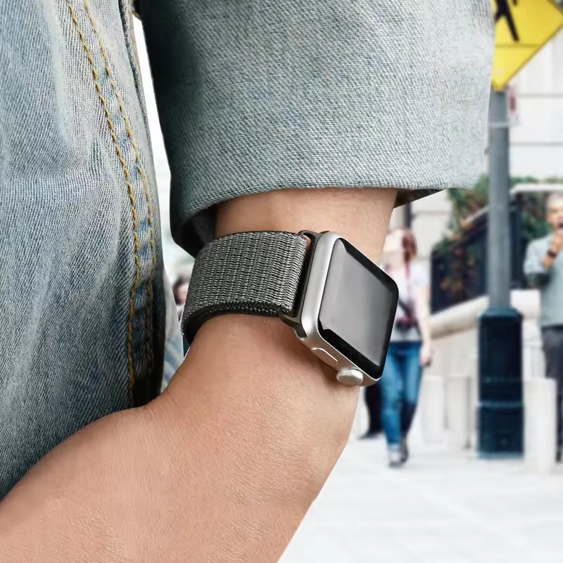 Nylon Fabric Loop Sport Band For Apple Watch Ultra 49mm Breathable Nylon Loop Watch Strap For Iwatch Series 9 8 7 SE 44mm 45mm