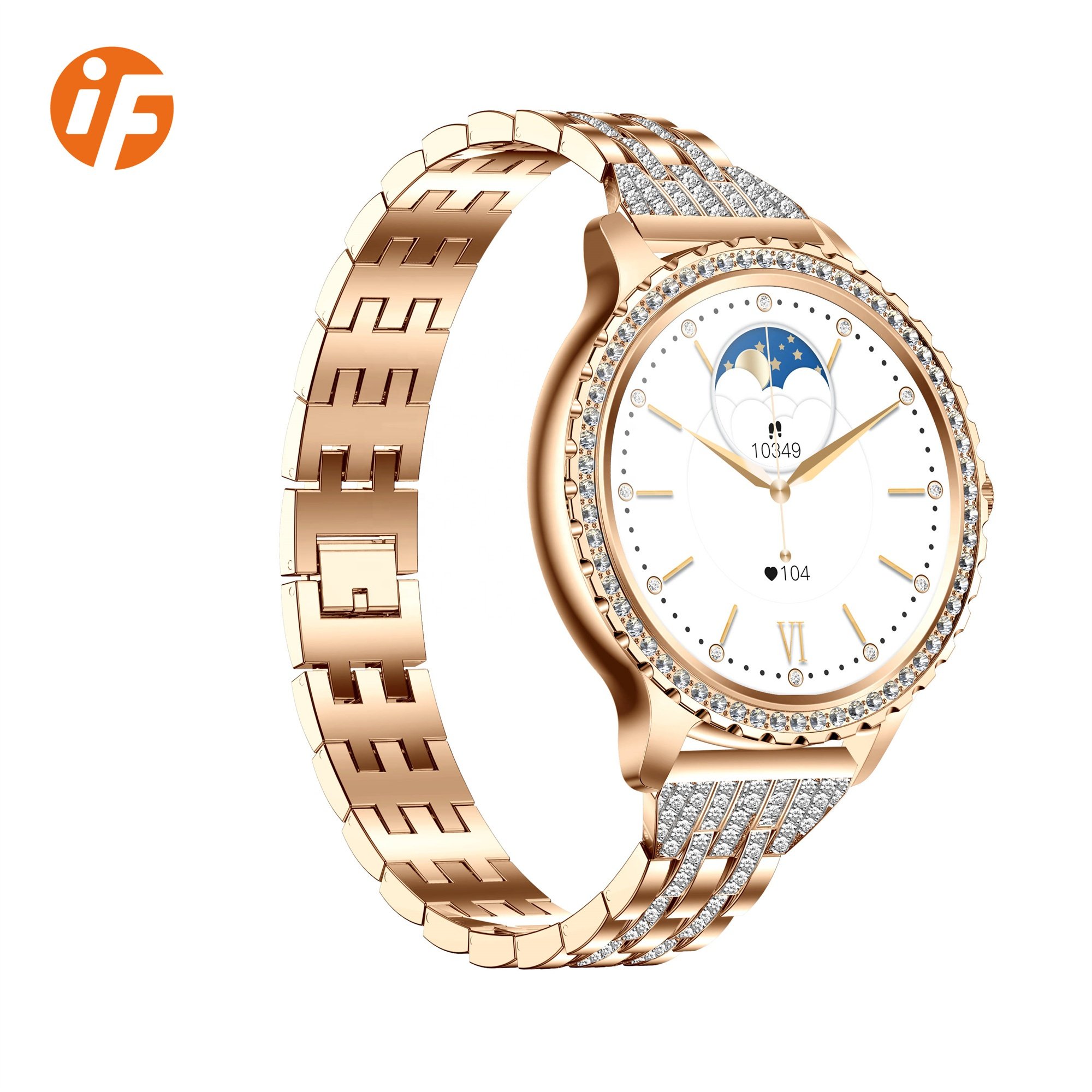 INNOFOVO i58 girls women gold diamonds smart watch gift set for ladies women