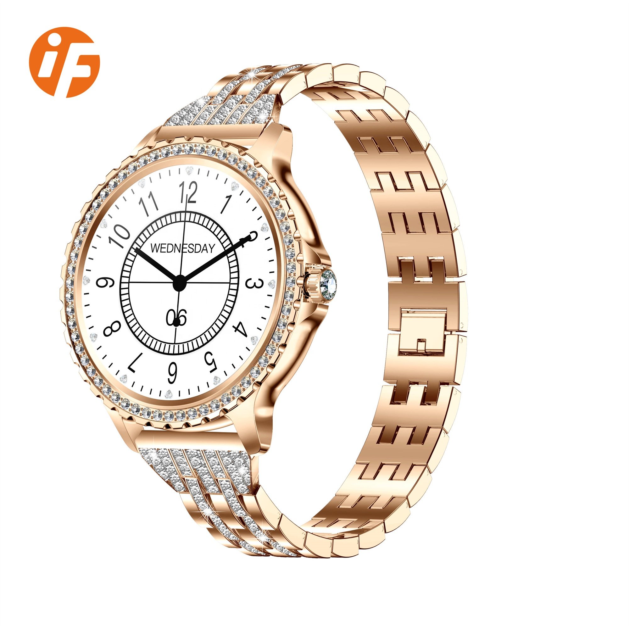 INNOFOVO i58 girls women gold diamonds smart watch gift set for ladies women