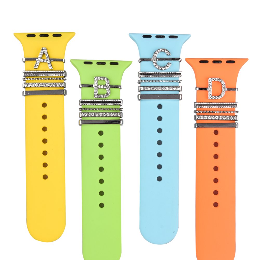New Hot Selling decoration charms For watch Double color silicone iwatch sports strap watch band charms 2022