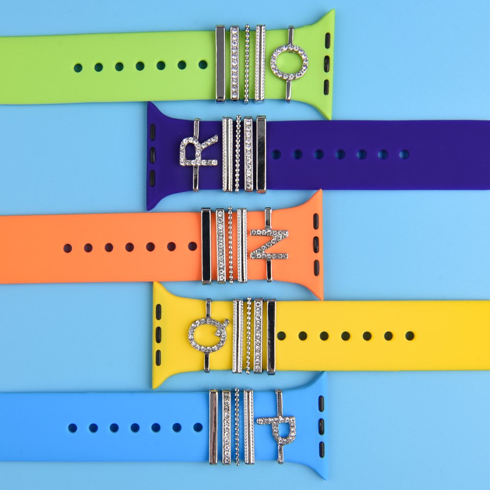 New Hot Selling decoration charms For watch Double color silicone iwatch sports strap watch band charms 2022