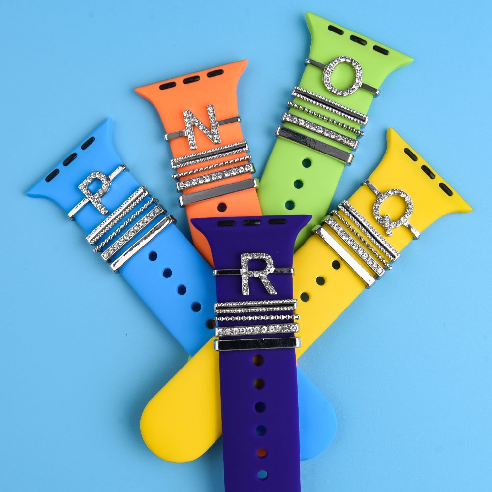 New Hot Selling decoration charms For watch Double color silicone iwatch sports strap watch band charms 2022