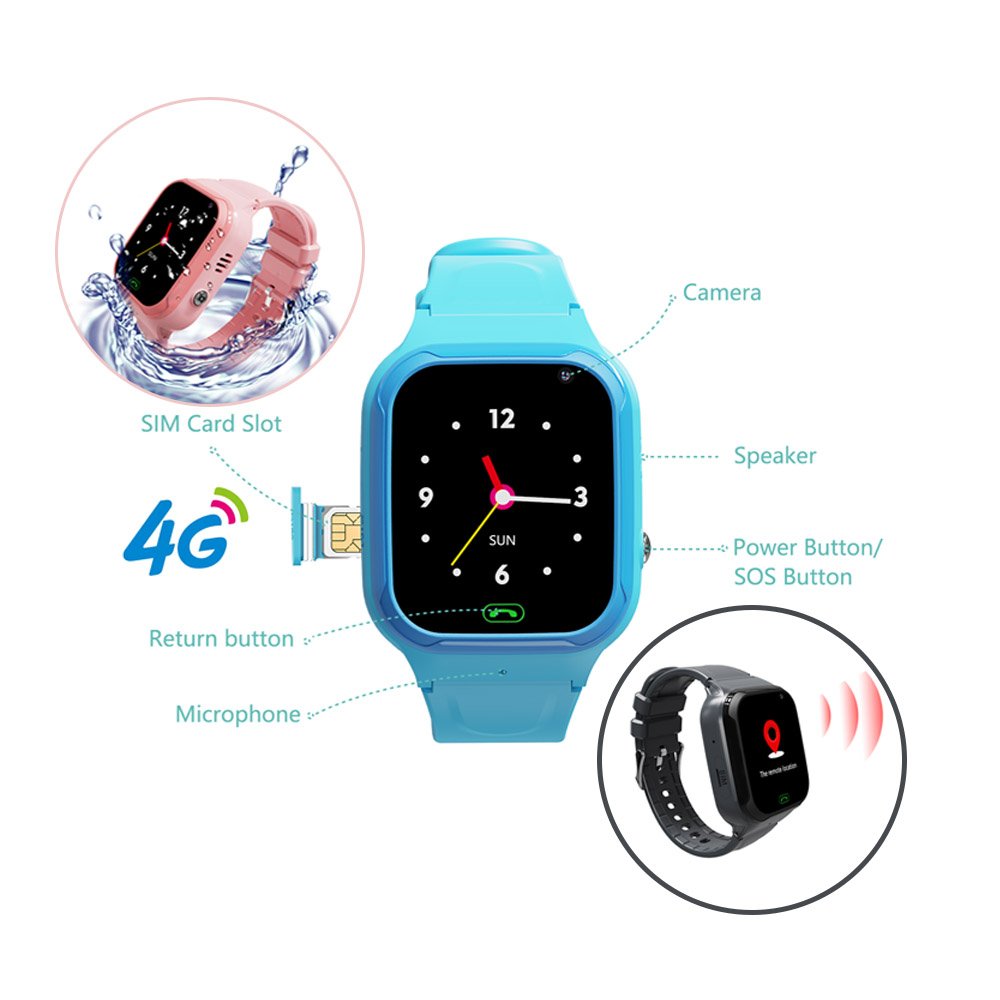 Popular kids smart watch LT36 real time gps tracker large capacity battery Children's smart watch with camera and sim card slot