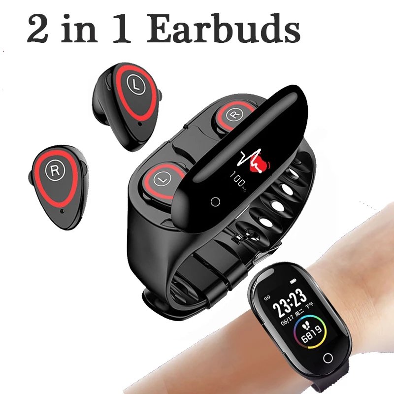 Newest Ai Smart Watch M1P With Tws Earbuds With Heart Rate Monitor Earphone