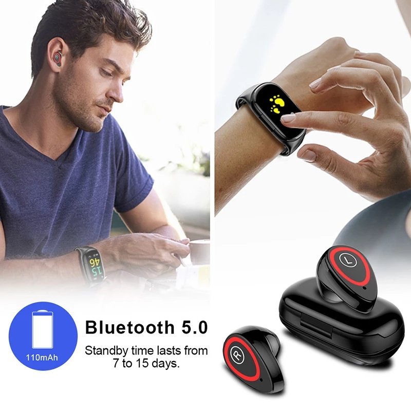 Newest Ai Smart Watch M1P With Tws Earbuds With Heart Rate Monitor Earphone