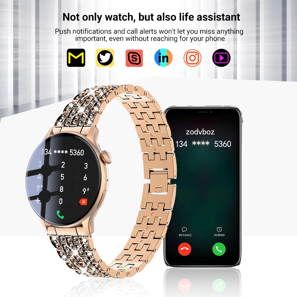 2023 New Voice Calling Smart Watches Women Always-on Display Custom Dial Stress Watch Men IP68 Waterproof Smartwatch Android IOS