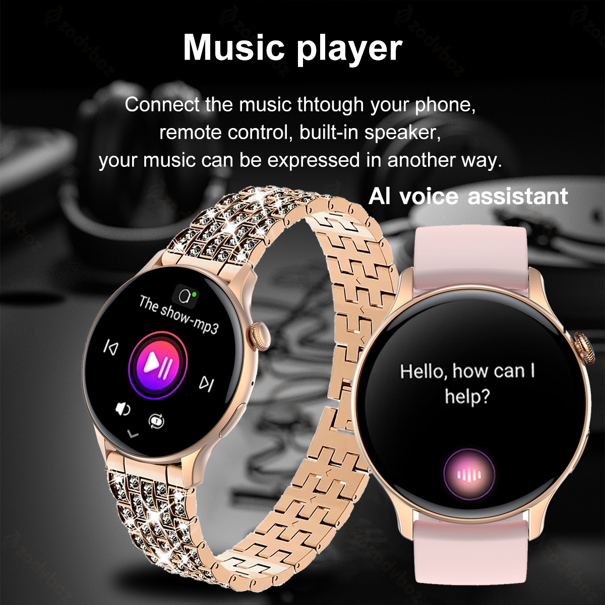 2023 New Voice Calling Smart Watches Women Always-on Display Custom Dial Stress Watch Men IP68 Waterproof Smartwatch Android IOS