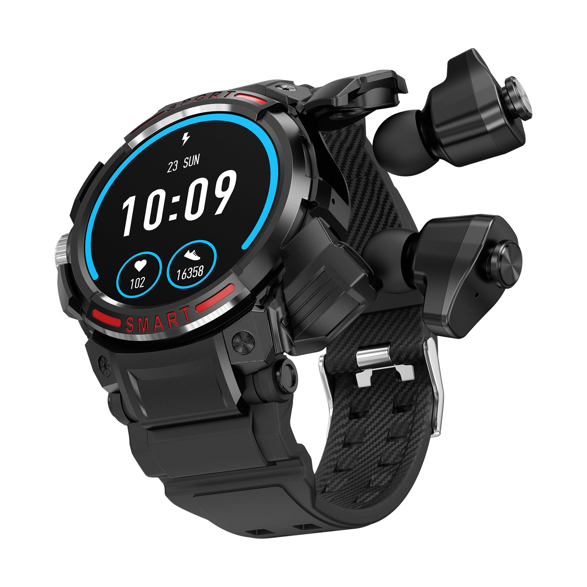 Stepfly GT100 AMOLED Smart Watch TWS Bluetooth Headset MP3 Local Music 3 in 1 NFC Speaker Dial Call 400MAH Sport Smartwatch