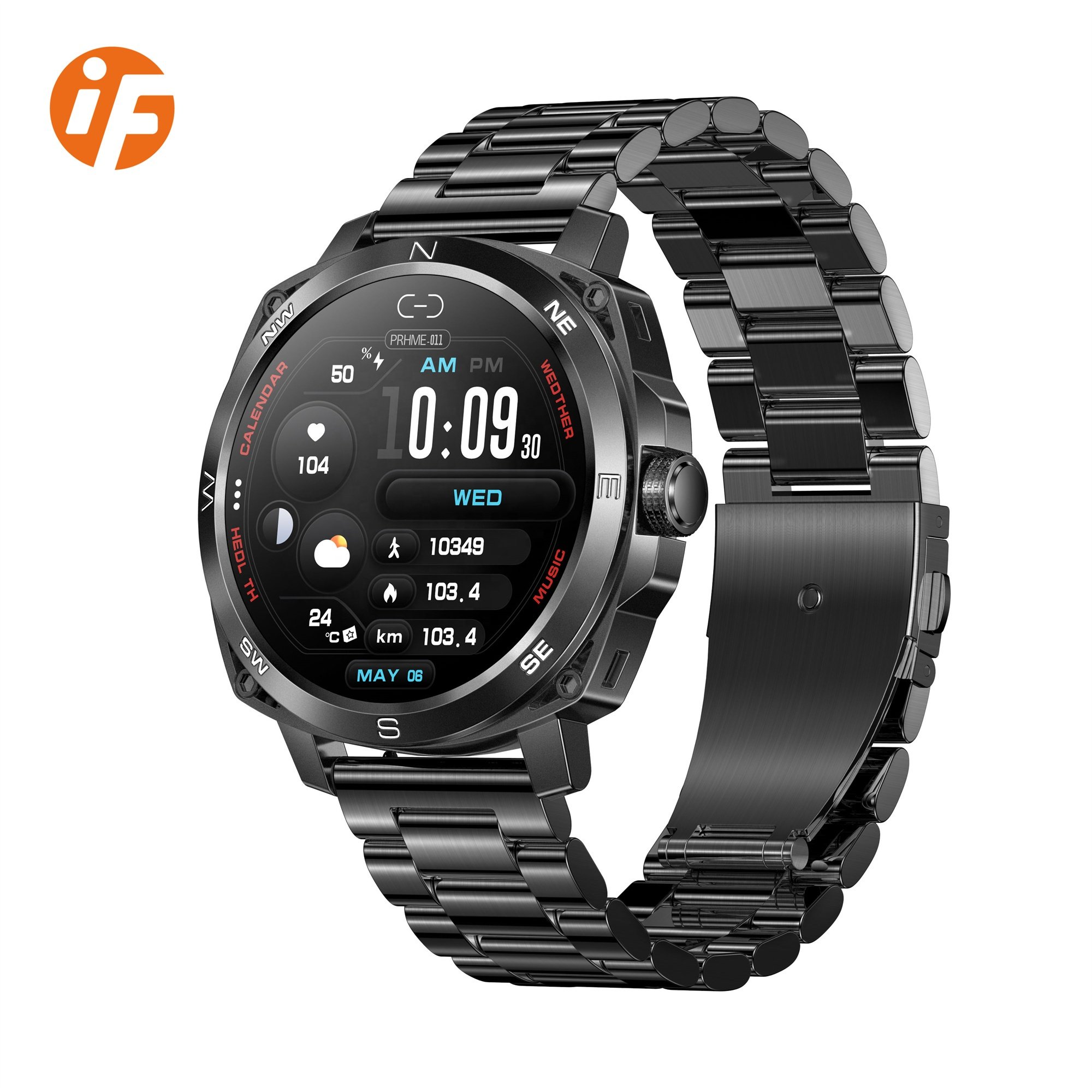 INNOFOVO 1.43Inch Amoled Blood Pressure Monitoring Waterproof Smart Watches For Men