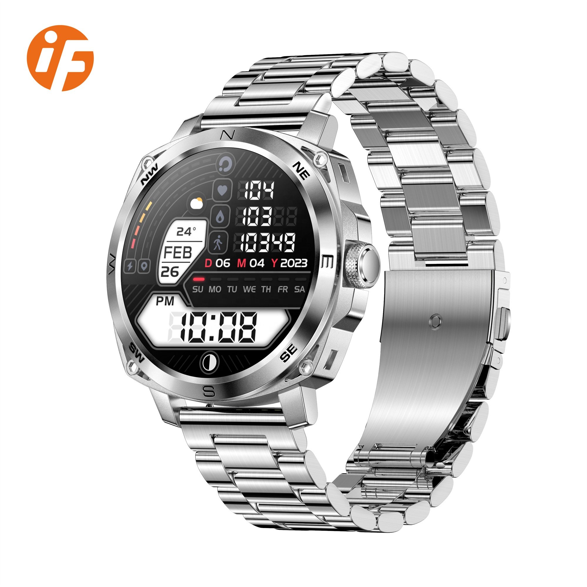 INNOFOVO 1.43Inch Amoled Blood Pressure Monitoring Waterproof Smart Watches For Men