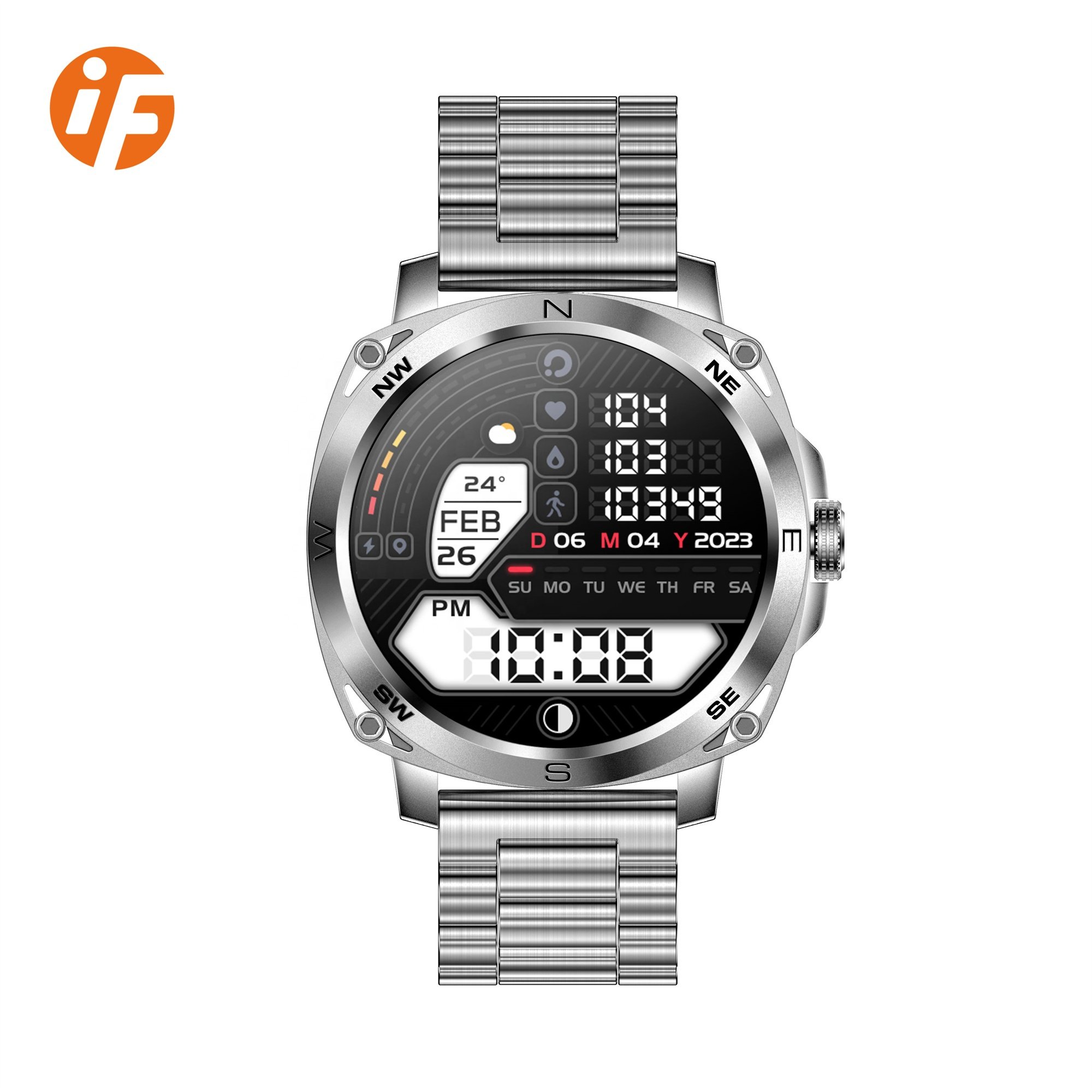 INNOFOVO 1.43Inch Amoled Blood Pressure Monitoring Waterproof Smart Watches For Men