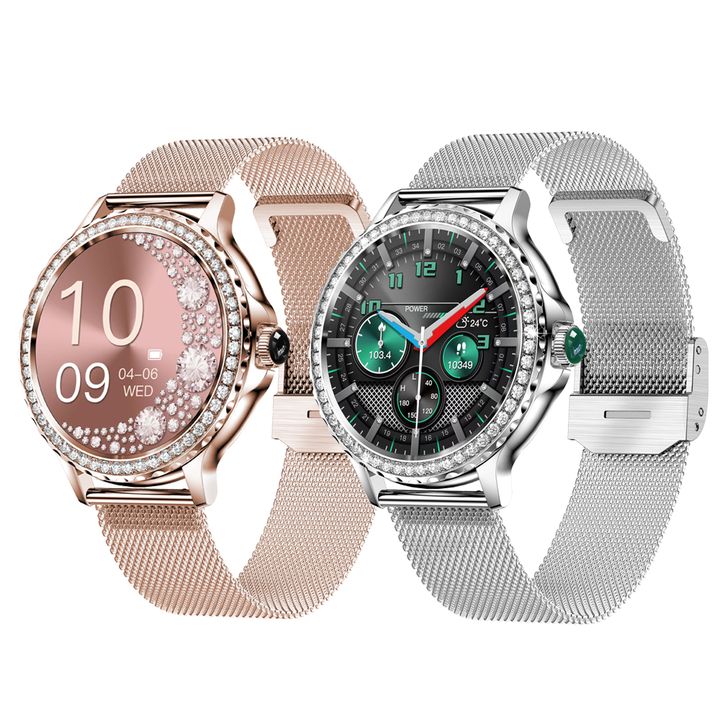 Flyrabbit New Heart Rate Android IOS BT Call NX19 Women ladies smart watch 2024 with Enlish Spanish Polish Dutch Czech Italian