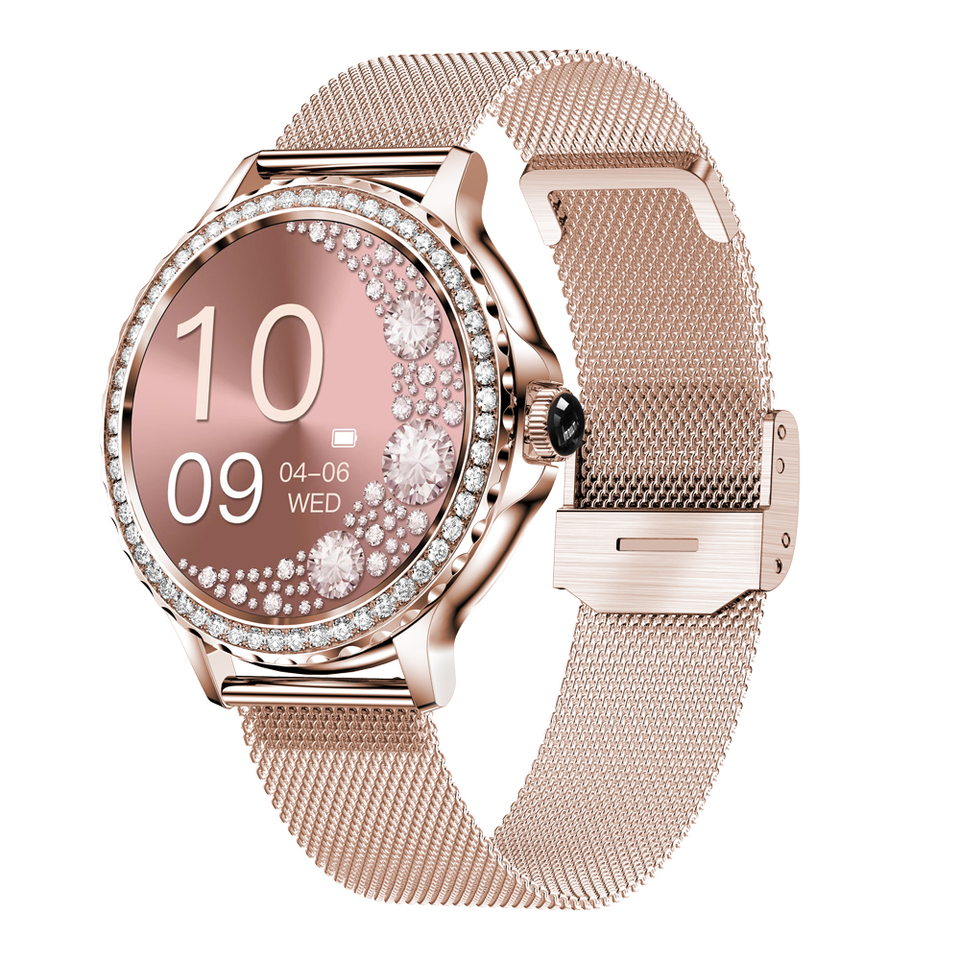 Flyrabbit New Heart Rate Android IOS BT Call NX19 Women ladies smart watch 2024 with Enlish Spanish Polish Dutch Czech Italian