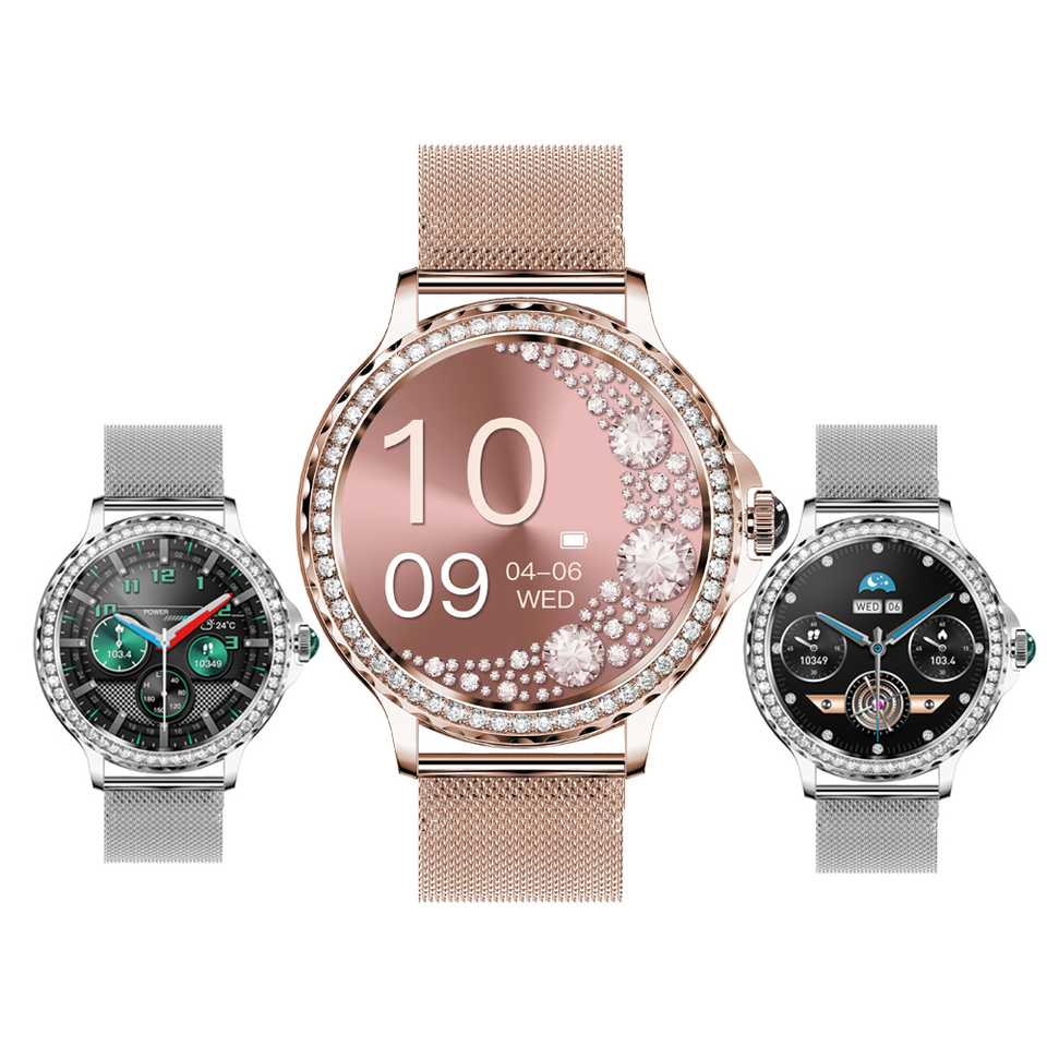 Flyrabbit New Heart Rate Android IOS BT Call NX19 Women ladies smart watch 2024 with Enlish Spanish Polish Dutch Czech Italian