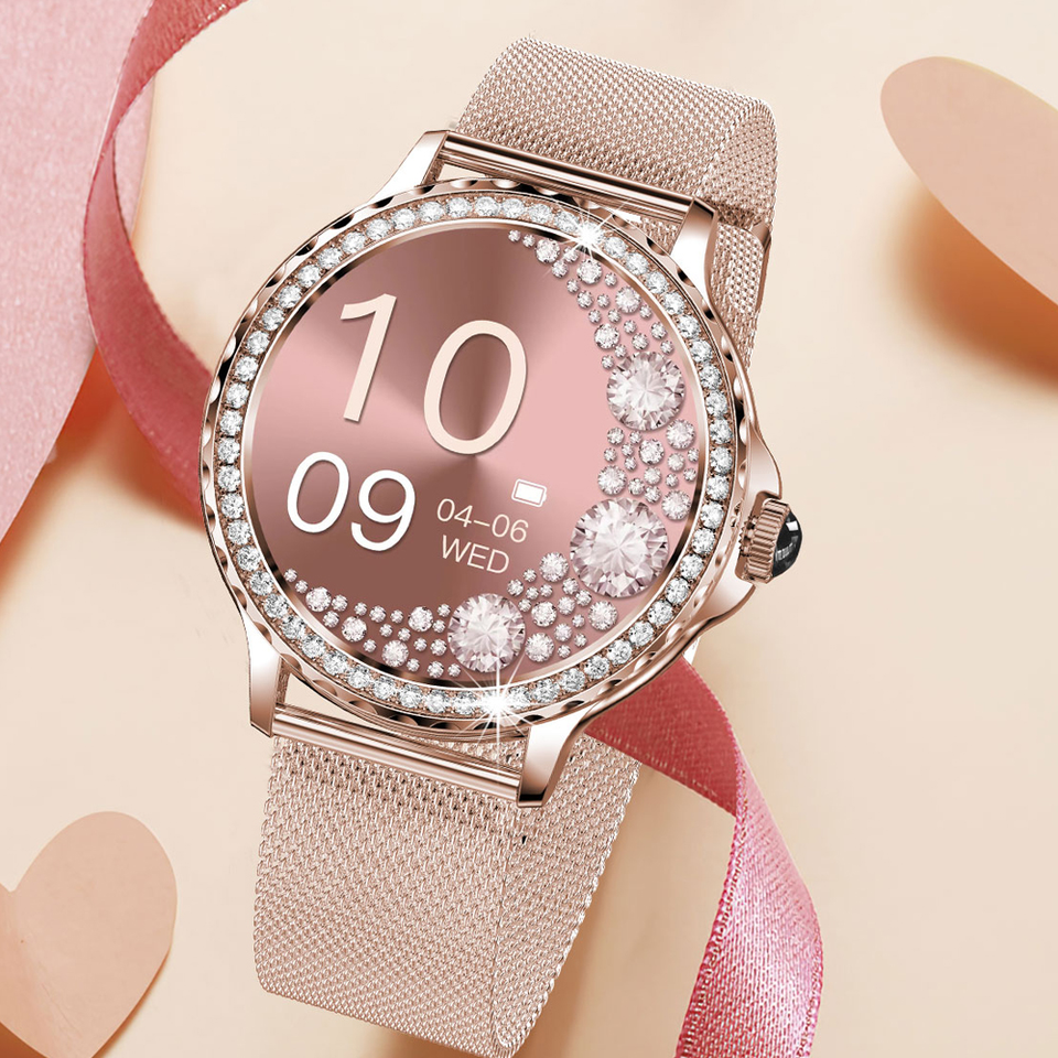 Flyrabbit New Heart Rate Android IOS BT Call NX19 Women ladies smart watch 2024 with Enlish Spanish Polish Dutch Czech Italian