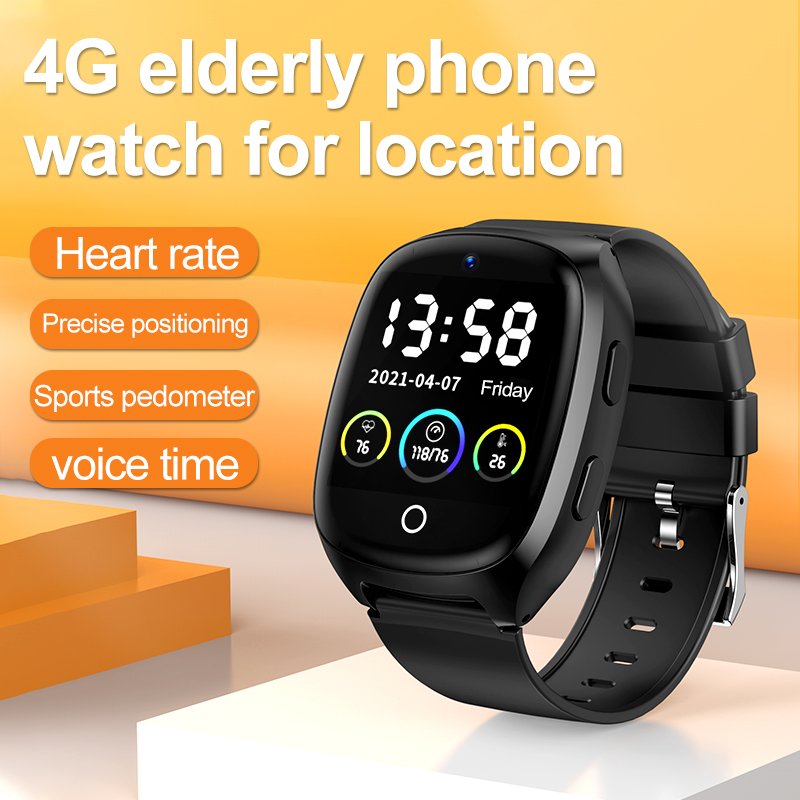 2023 Hot Selling Elderly Smart Watch CT30 Support Heart Rate Blood Pressure Detection Fall Reminder Alarm 4G Smart GPS Watches