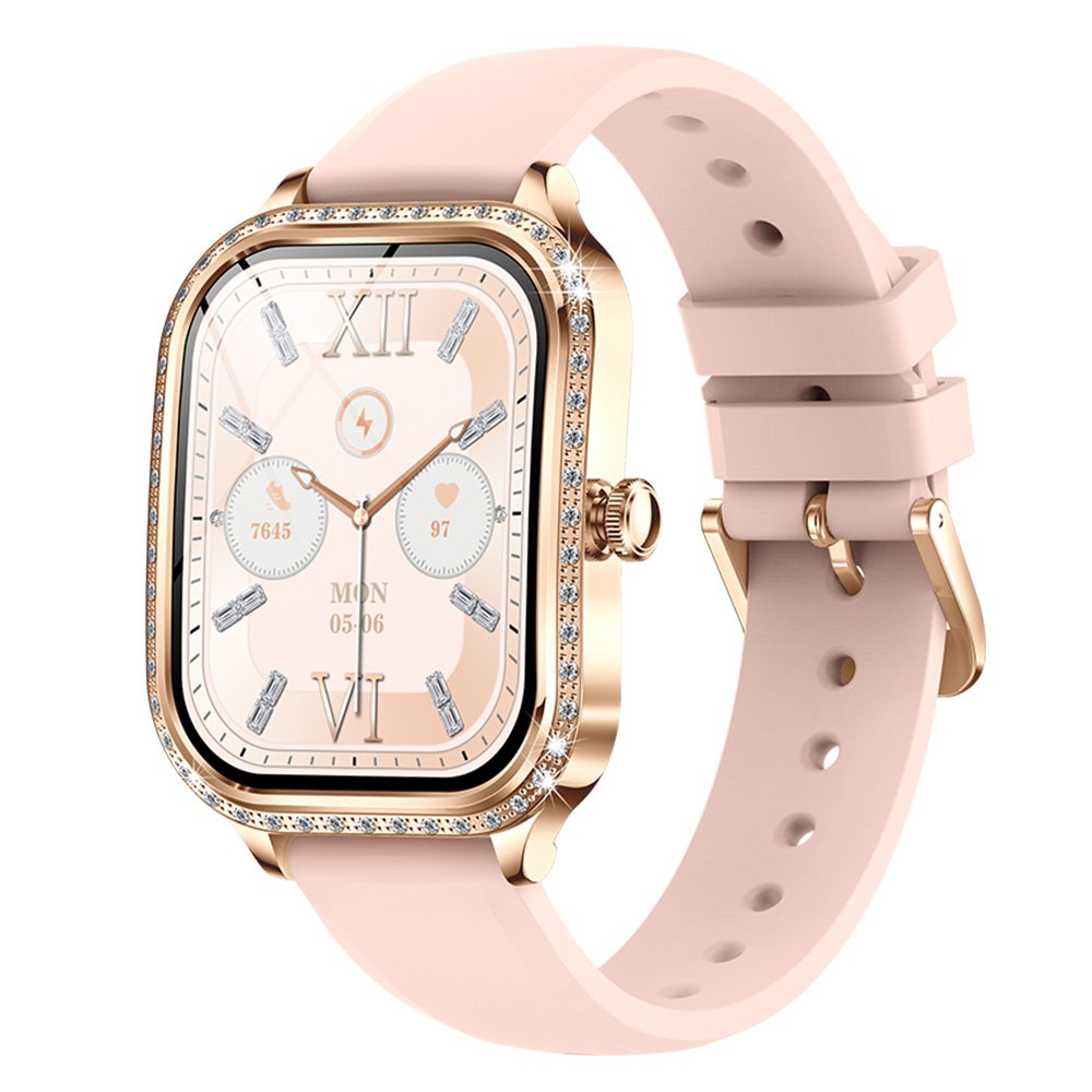2024 MK88 Women's Smart Watch 1.75inch Screen BT Call Heart Rate Health Monitoring Lady Fashion Diamond Smartwatch