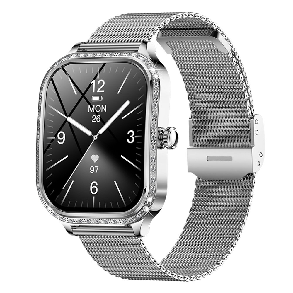 2024 MK88 Women's Smart Watch 1.75inch Screen BT Call Heart Rate Health Monitoring Lady Fashion Diamond Smartwatch