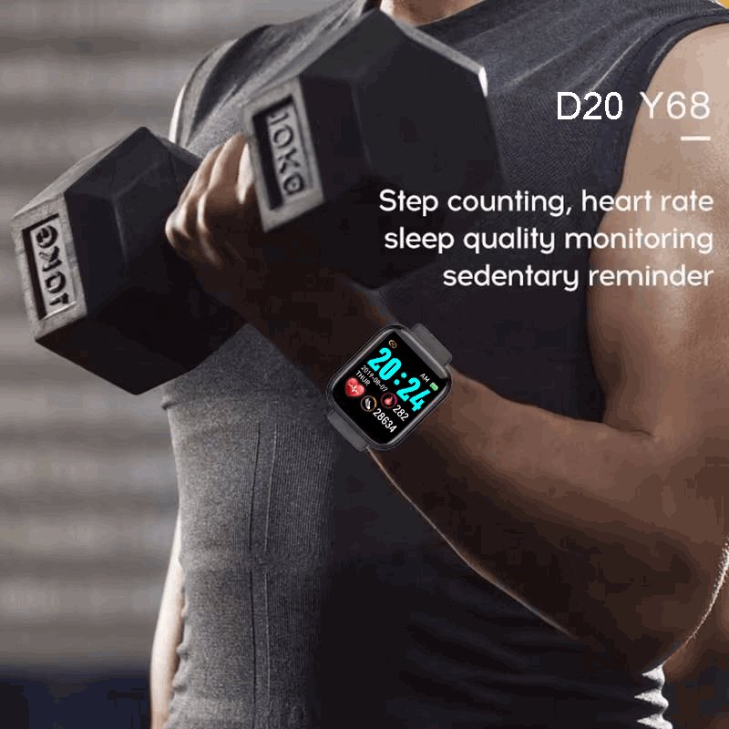 Y68 Smart Watch Screen Sport Hot Selling Reloj Intelligent Smart Watch Y68 Health Fitness Tracker Wristband D20 Smartwatch