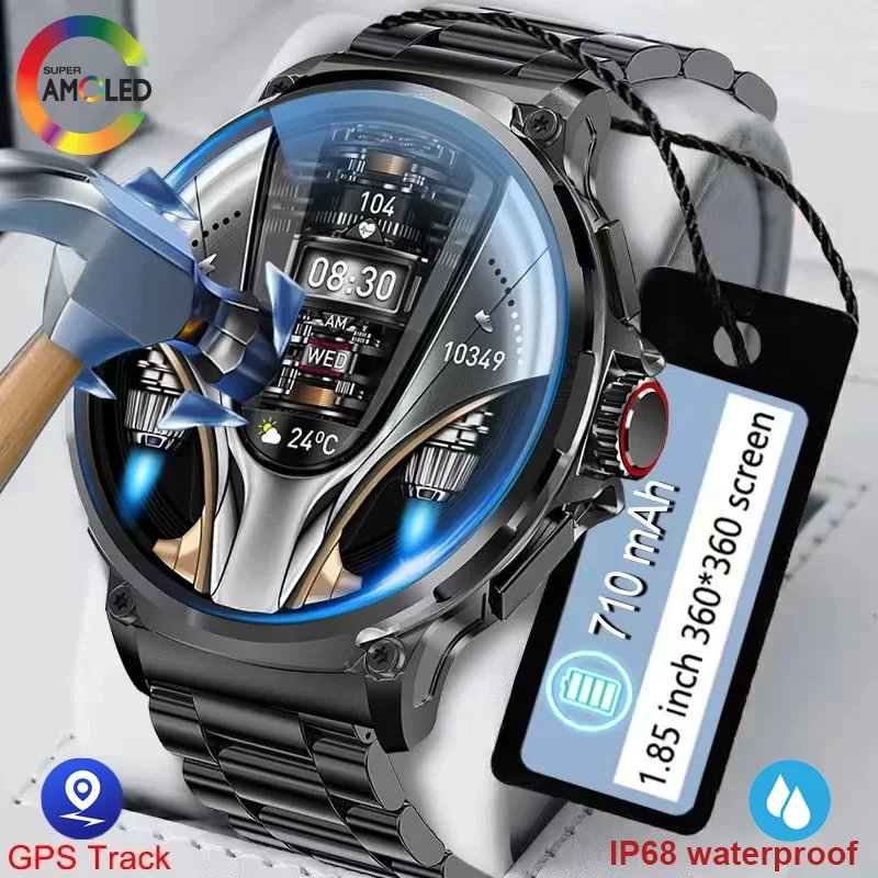 V69 Smart Watch 1.85'' HD Large Screen Full Touch 710mAh Big Battery Outdoor Sports Waterproof BT Calling Smartwatch for Men